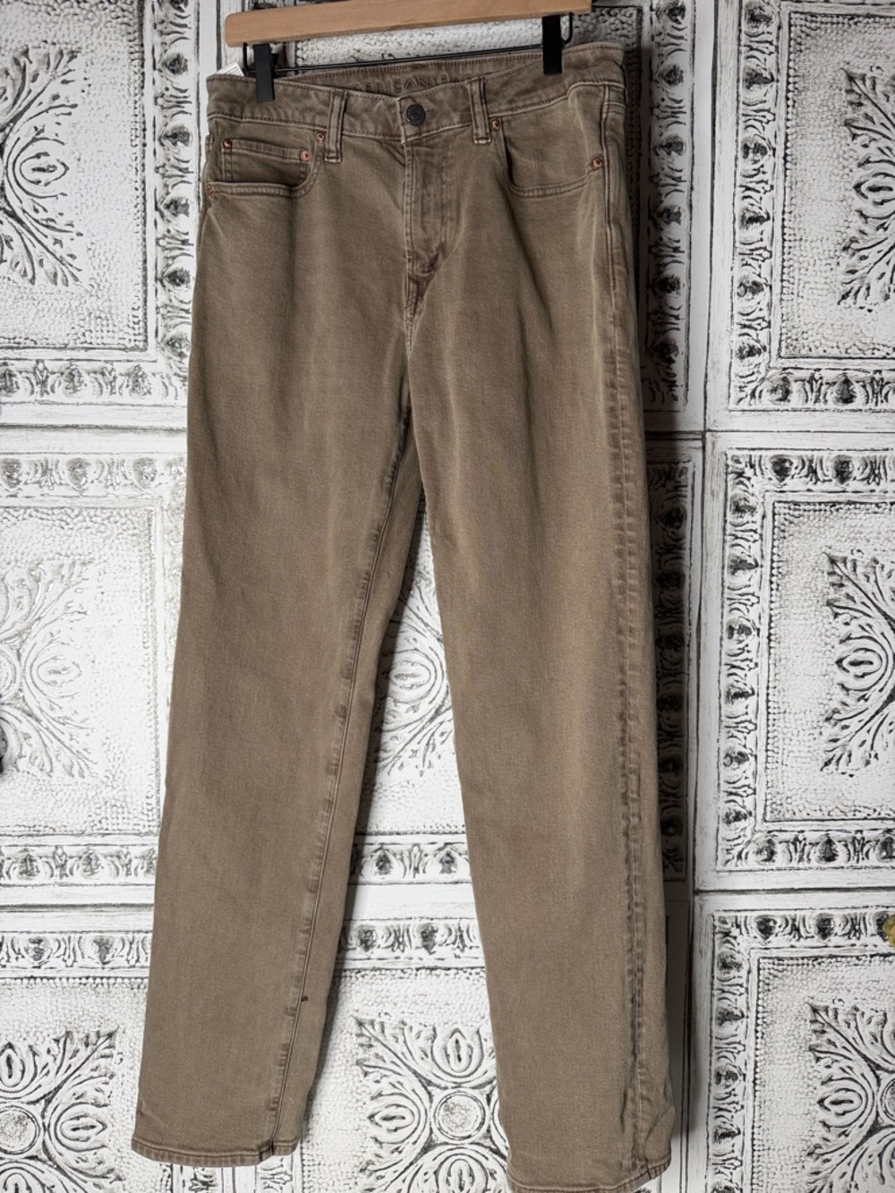 American Eagle Outfitters Men's Straight Jeans - Khaki Brown